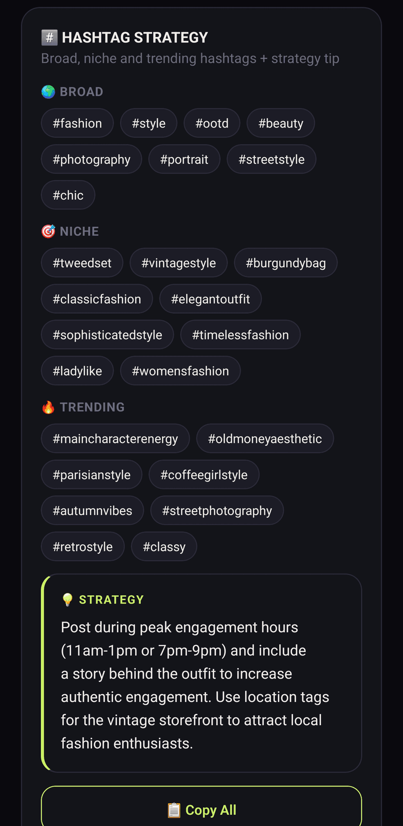 Hashtag strategy